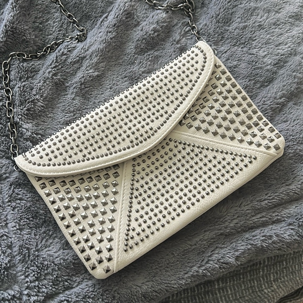 Cream studded bag